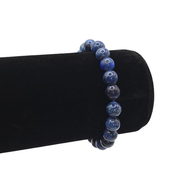 Healing Faux Lapis Lazuli Elastic Stretch Bracelet Witchy Crystals Power Beaded - Picture 1 of 9